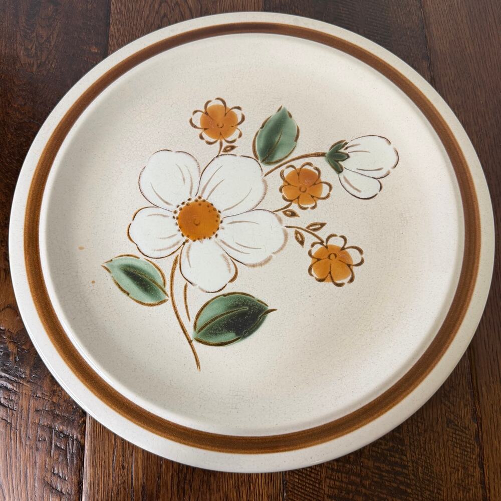 Vintage Stoneware by Sigma Dogwood Platter | Floral Serving Plate